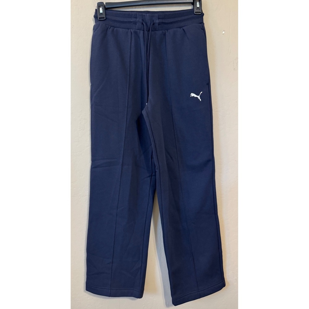 Puma Class Sweatpants Men Small Navy Blue Relaxed Fit Pintuck Joggers 688215 NEW